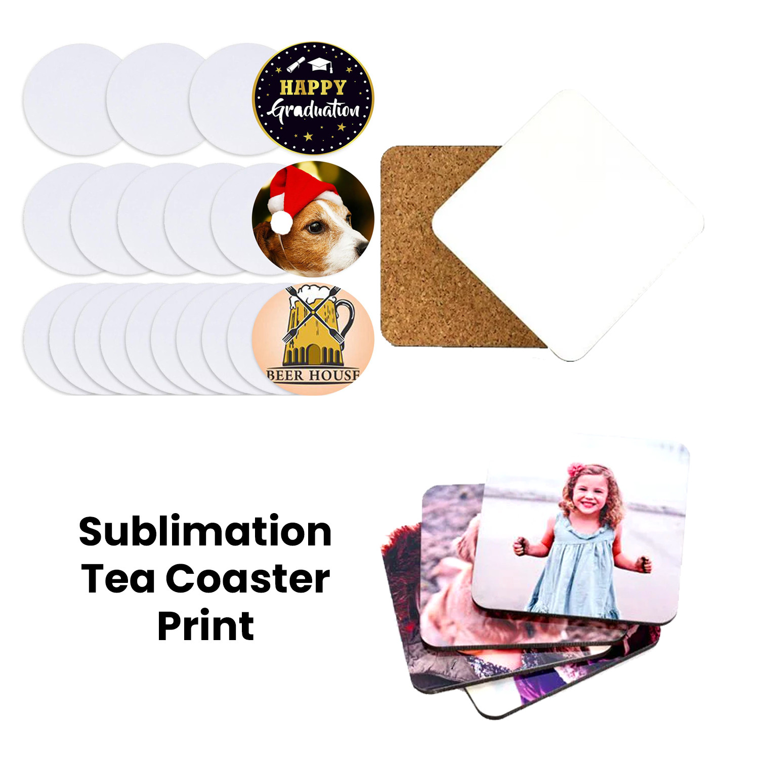 Sublimation tea coaster print